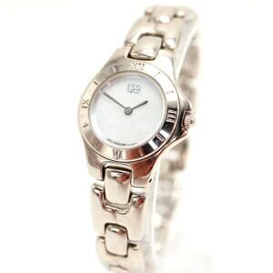 ESQ Swiss Silver Tone 25mm MOP Womens Watch Stainless Steel w New Battery